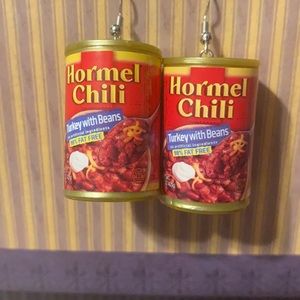 Mini Brands Hormel chili earrings